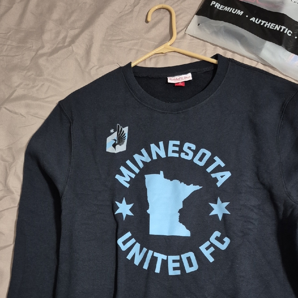 Mitchell & Ness Black Sweatshirt with Light Blue Minnesota United FC Logo